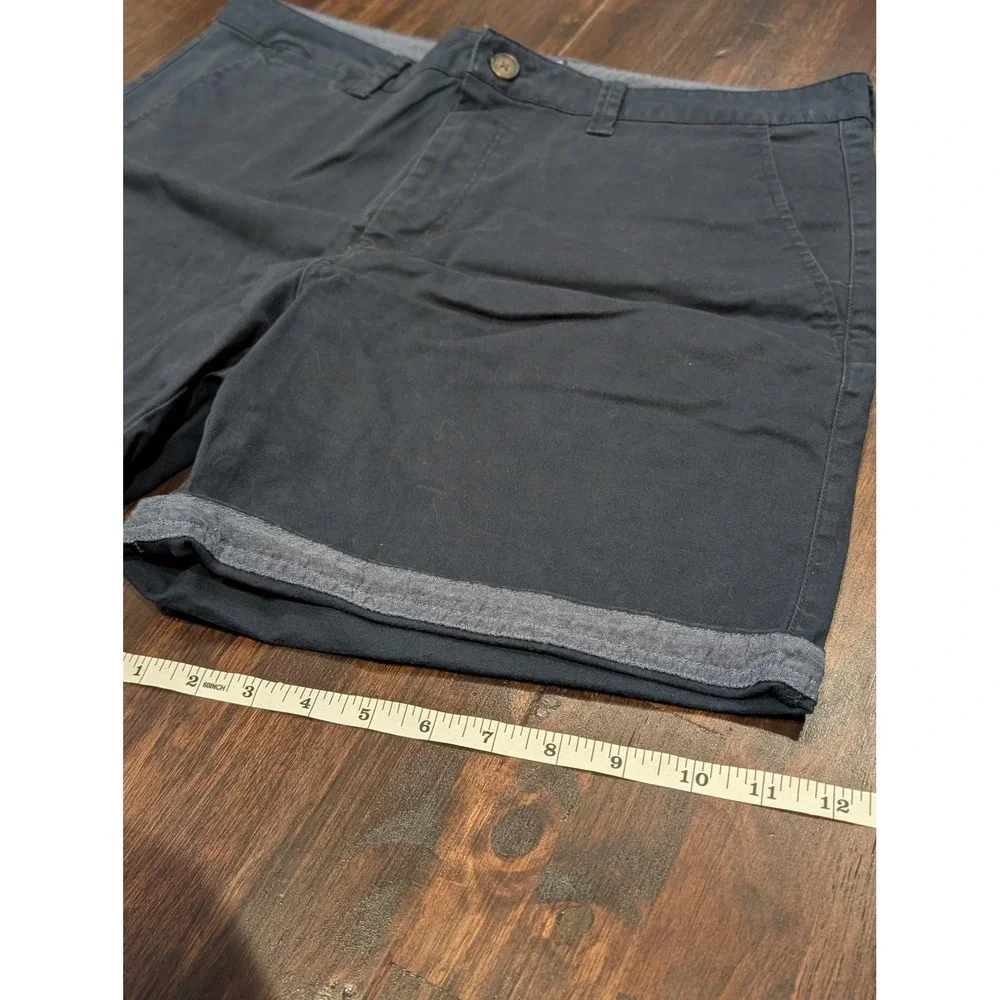 Flag & Anthem Shorts Womens 36 Navy Blue Casual‎ Chino Cuffed Cotton Dry Goods - Picture 8 of 10
